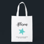 Starfish Bridesmaid Tote Bag for Wedding Turquoise<br><div class="desc">Fill this lovely bag with the accessories your girls need for your bachelorette or wedding weekend!</div>