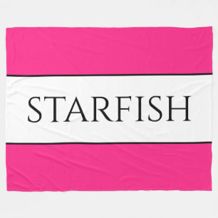 STARFISH Bright Sporty Candy Pink White Stripes Fleece Blanket