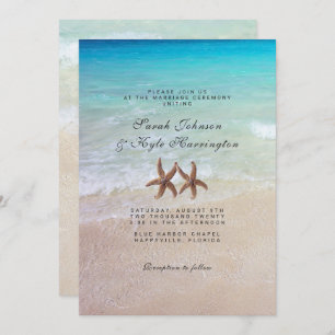 Starfish By the Sea Beach Wedding Invitation