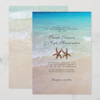 Starfish By the Sea Beach Wedding Invitation
