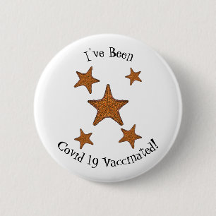 Starfish cartoon illustration 6 cm round badge