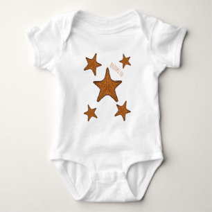Starfish cartoon illustration baby bodysuit