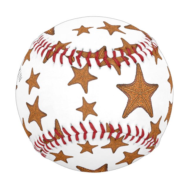 Starfish cartoon illustration baseball (Front)