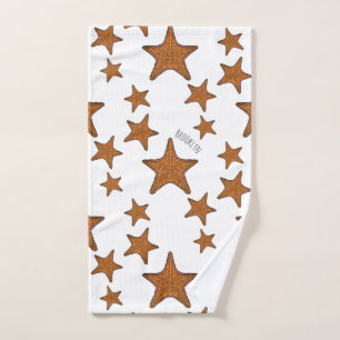 Starfish cartoon illustration  bath towel set