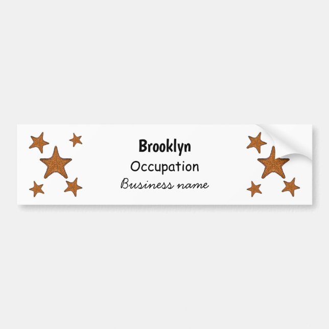 Starfish cartoon illustration bumper sticker (Front)