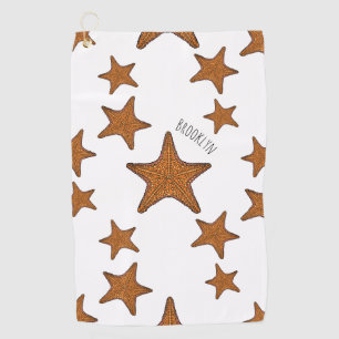 Starfish cartoon illustration  golf towel