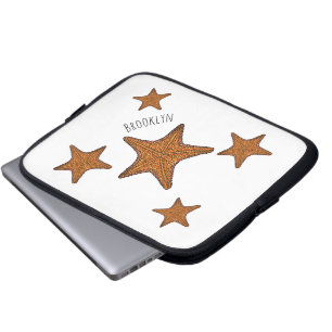 Starfish cartoon illustration  laptop sleeve