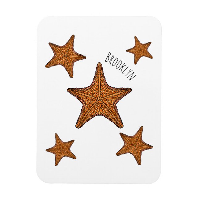 Starfish cartoon illustration magnet (Vertical)