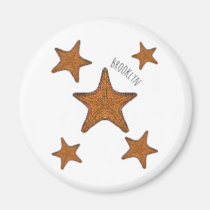 Starfish cartoon illustration  magnet