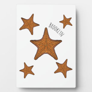 Starfish cartoon illustration plaque