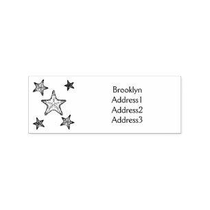 Starfish cartoon illustration rubber stamp