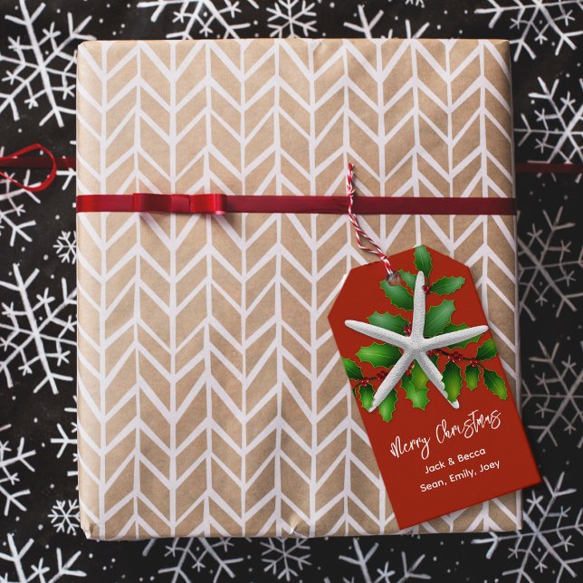 Starfish Christmas Red Gift Tags (Creator Uploaded)