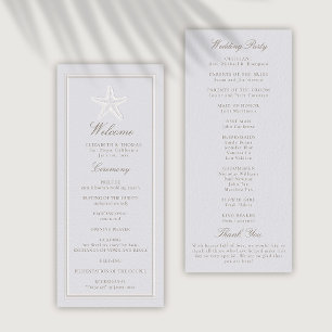 Starfish Coastal Classic Formal Wedding Program