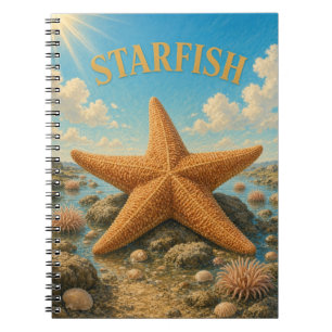 Starfish Coastal Tidepools Watercolor GeoSaga Notebook