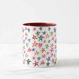 Starfish Colorful Sea Stars Pattern Mug