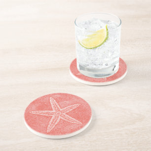 Starfish Coral Pink Coaster