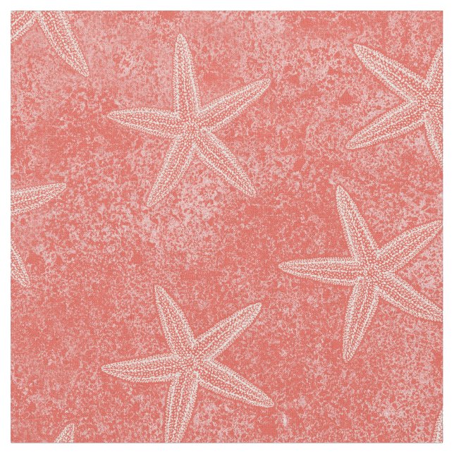 Starfish Coral Pink Fabric (Close Up)
