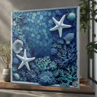 Starfish Coral Reef Seashells Coastal Decor Luxury Tile