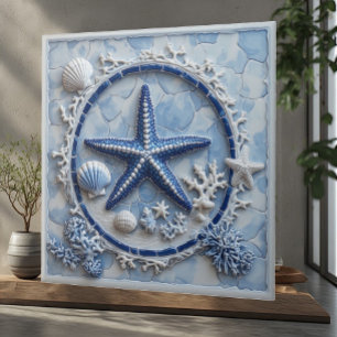 Starfish Coral Reef Seashells Coastal Ocean Luxury Tile
