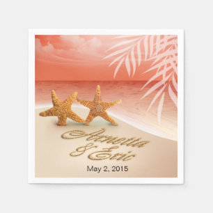 Starfish Couple ASK TO HAVE YOUR NAMES PUT IN SAND Napkin