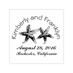 Starfish Couple Beach Wedding Self-inking Stamp