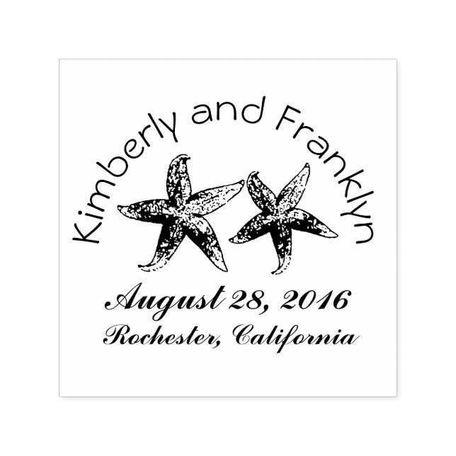Starfish Couple Beach Wedding Self-inking Stamp (Design)