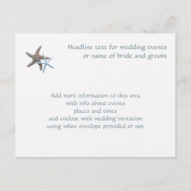 Starfish Couple Enclosure Event Cards (Front)