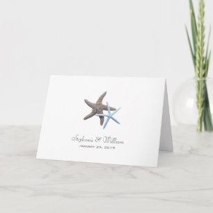 Starfish Couple Folded Wedding Invitation Cards