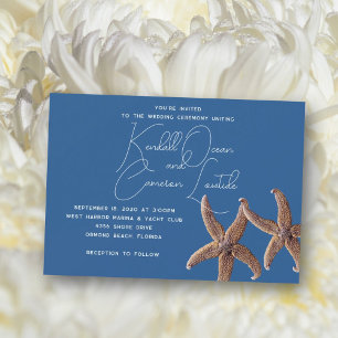 Starfish Couple Marine Blue Ceremony Invitation