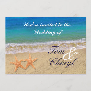 Starfish Couple Ocean Beach Wedding Invitations