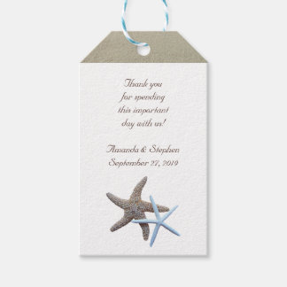 Starfish Couple Thank You Wedding Favour Gift Tags