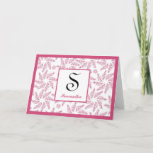 Starfish Cranberry Personalised Notecard