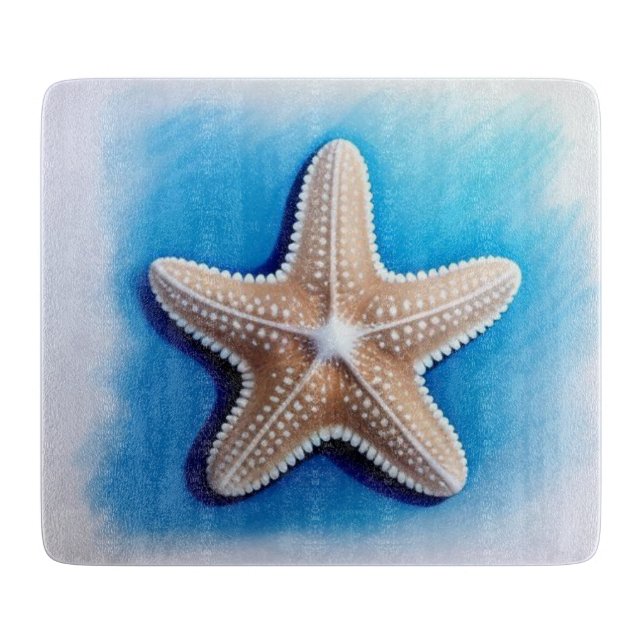 Starfish Crayon Drawing Cutting Board (Front)