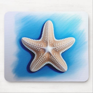 Starfish Crayon Drawing Mouse Mat