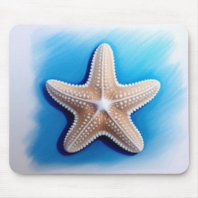 Starfish Crayon Drawing Mouse Mat (Front)