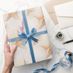 Starfish Cream Sand Ivory Beach Wedding Wrapping Paper<br><div class="desc">Starfish cream sand beach ivory wedding bridal shower birthday</div>