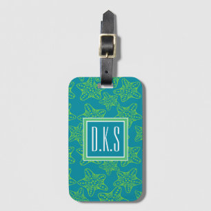 Starfish Crowd Pattern Monogram Luggage Tag