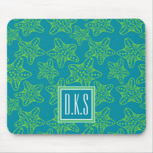 Starfish Crowd Pattern   Monogram Mouse Mat