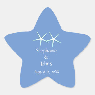 Starfish Cute Couple Cornflower Blue Weddings Cool Star Sticker