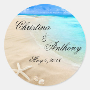 Starfish Destination Beach Wedding Favours Labels