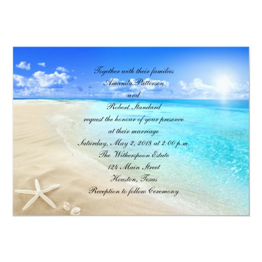 Starfish Destination Beach Wedding Invitation Zazzle Co Uk