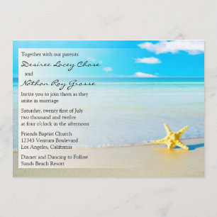 Starfish Destination Beach Wedding Invitation