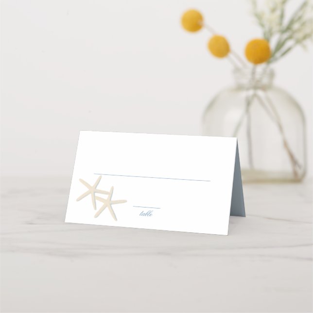 Starfish Destination Beach Wedding Place Card (Front)