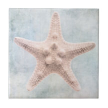 Starfish Distressed Coastal Blue Cream