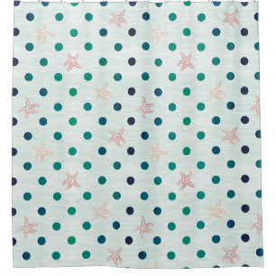 Starfish Dot Dance Shower Curtain