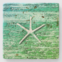 Starfish Driftwood Rustic Nautical Blue Green