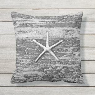 Starfish Driftwood Watercolor Cushion