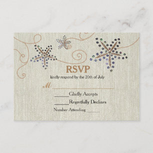 Starfish Elegance Beach RSVP Wedding Card