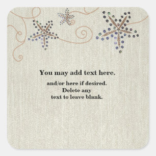 Starfish Elegance Beach Wedding Favour Sticker