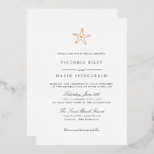 Starfish Elegant Ocean Beach WEDDING ROSE GOLD V2